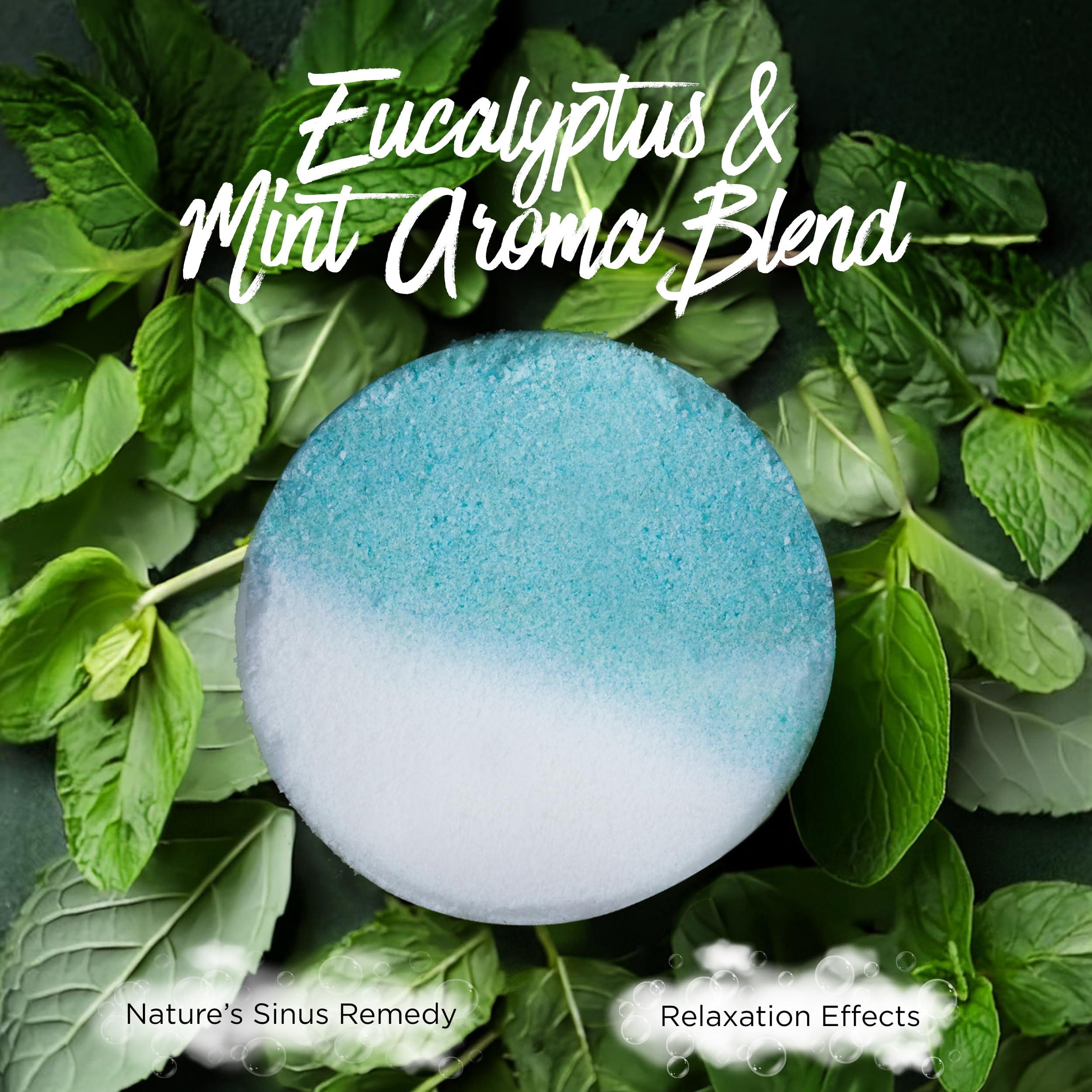 EvolutionUSA EvolutionUSA Inspire Breathe Shower Steamers Aromatherapy, 15 Mint & Eucalyptus Shower Steamers for Women, Vapor Shower Tablets