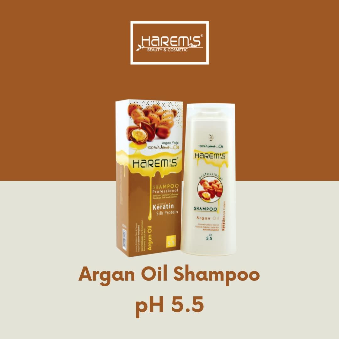 Harem's Harem's Argan & Olive Oil Hair Shampoo, Keratin Containing Shampoo, Silk Protein Shampoo,argan oil and special vegetable oil blends helps regulating the moisture-oil balance.
