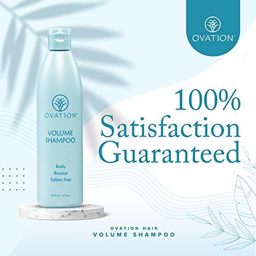 Ovation Hair Ovation Hair Volume Shampoo - For Voluminous, Bouncy Hair - 12 oz - Gentle Cleansing and Helps Removes Excess Hair Oil - For Fine, Thin Hair - With Fenugreek, Aloe Vera, Saw Palmetto