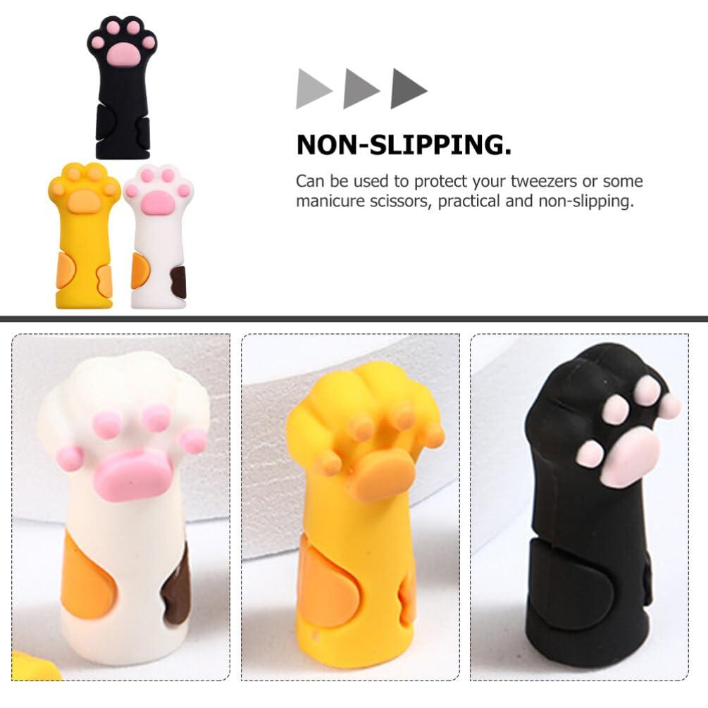 VILLCASE VILLCASE 9pcs Cuticle Nipper Cover Silicone Cuticle Nail Protector Cat Paw Shape Protective Cases for Small and