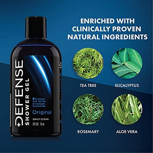 Defense Soap Defense Soap Antifungal Medicated Bar Soap, Tea Tree Body Wipes (40 Count) 2 Pack, & Body Wash 12 oz 2 Pack - Natural Shower Gel