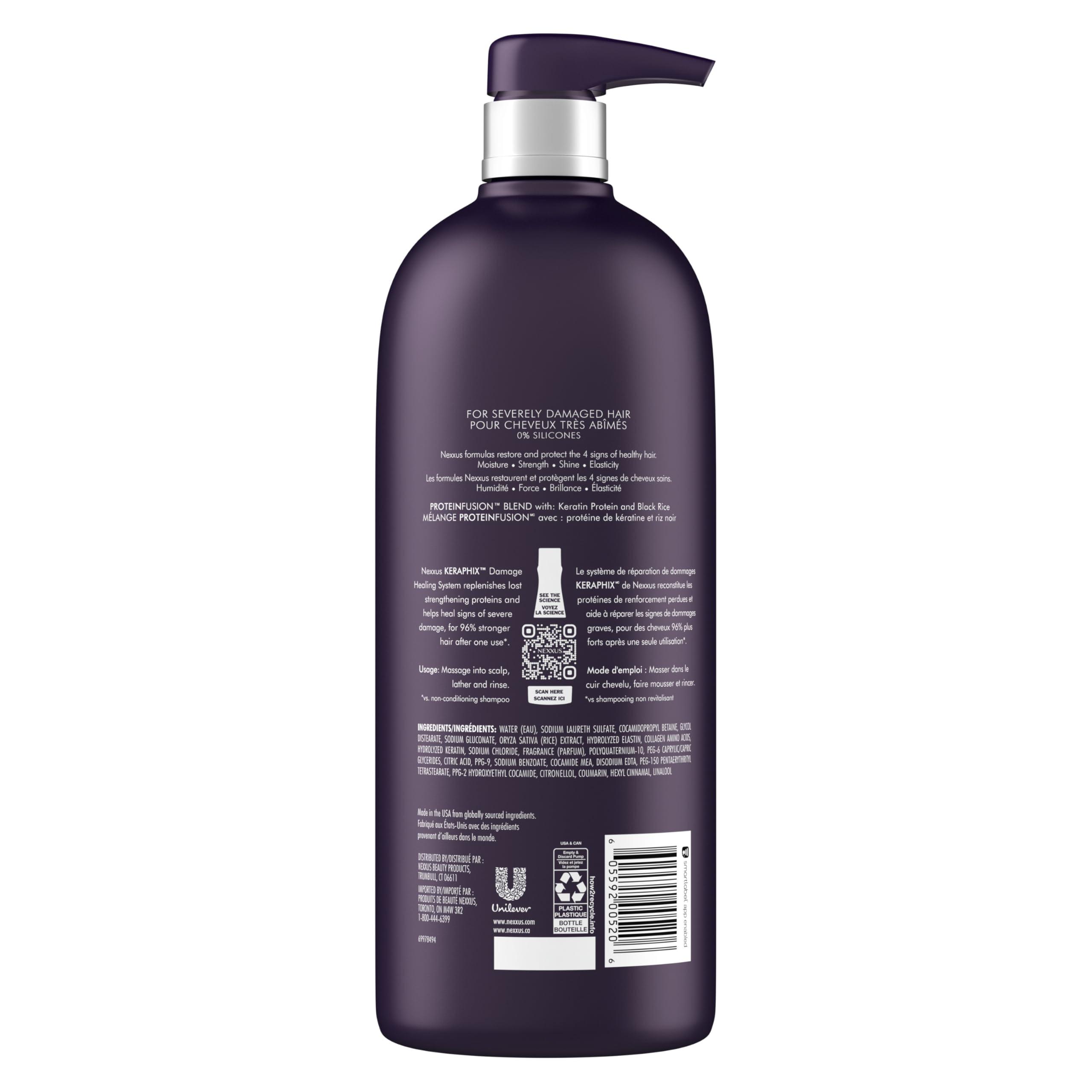 Nexxus Nexxus Keraphix Shampoo With ProteinFusion for Damaged Hair Keratin Protein, Black Rice, Silicone-Free 33.8 oz