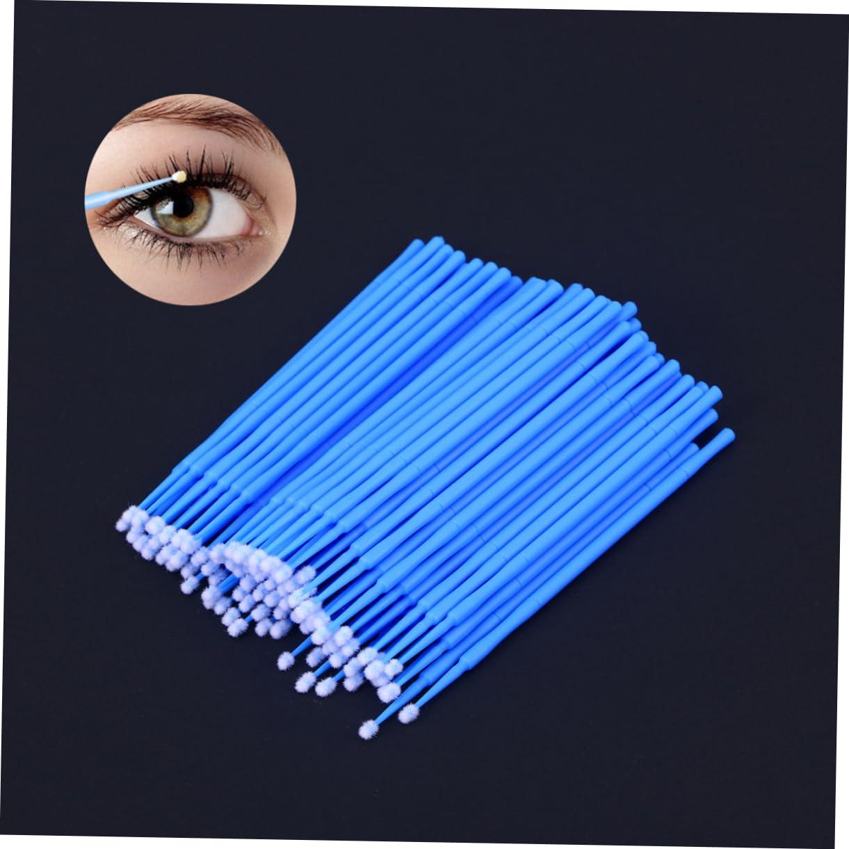 Baluue 100pcs Applicator Brush Cotton Swabs Microblading Applicator Stick Blue Baluue
