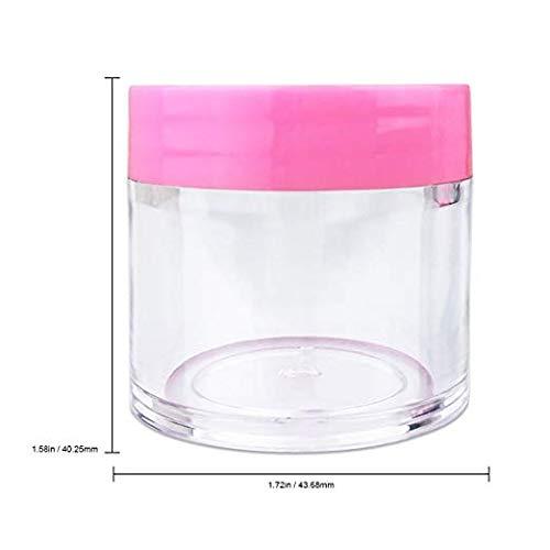 Beauticom. Beauticom 1 oz. 30G/30ML USA Acrylic Round Clear Jars with PINK Flat Top Lids for Creams, Lotions, Make Up, Cosmetics, Samples, Herbs, Ointments (180 Pieces (180 Bottoms & 180 Lids))