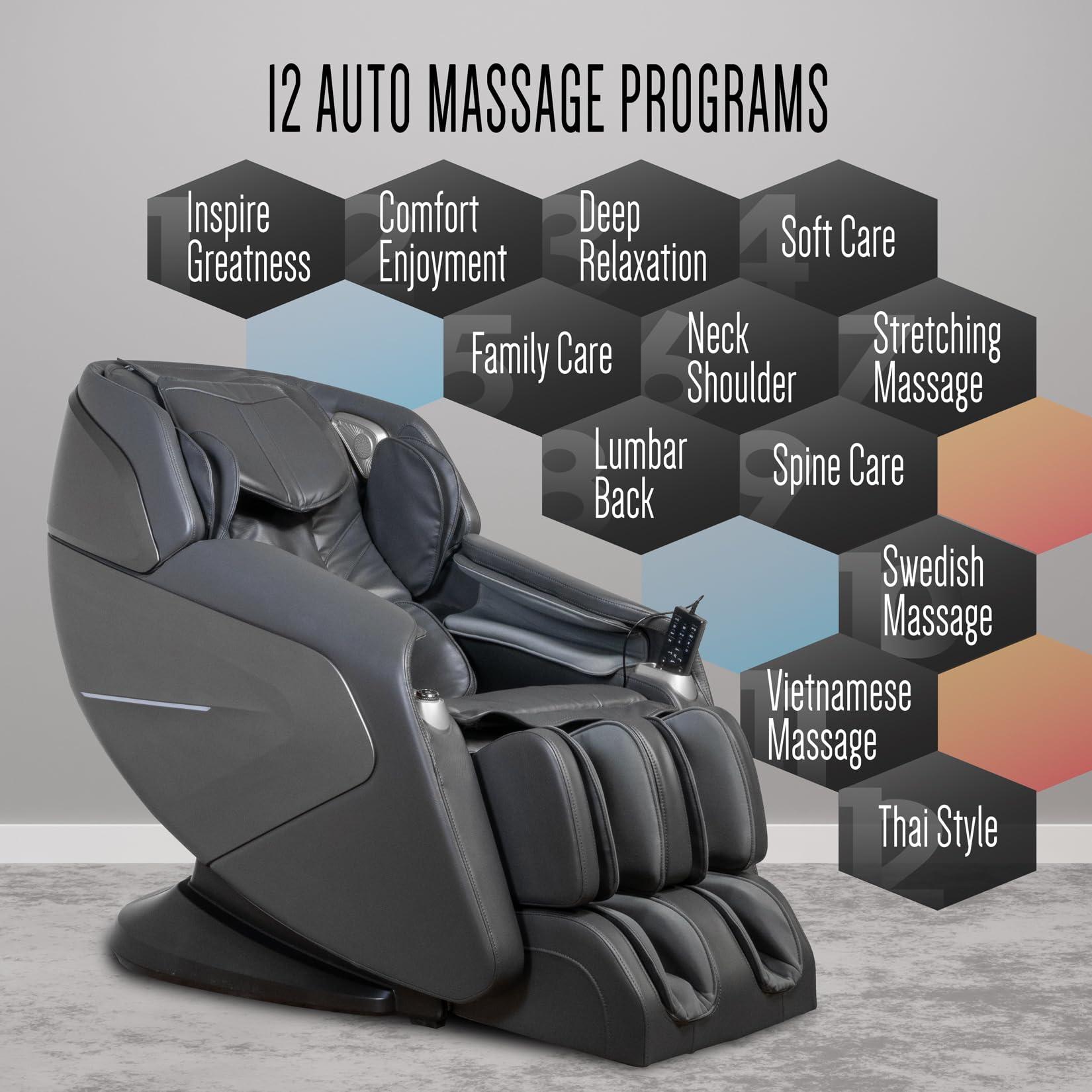RELAXONCHAIR RELAXONCHAIR Massage Chair,Jasper Full Body Zero Gravity Massage Chair, Deep Tissue SL-Track Recliner, Robotic Massage Hands, Bluetooth Speakers, Foot Rollers, Heat & Air Massage Therapy, US Warranty