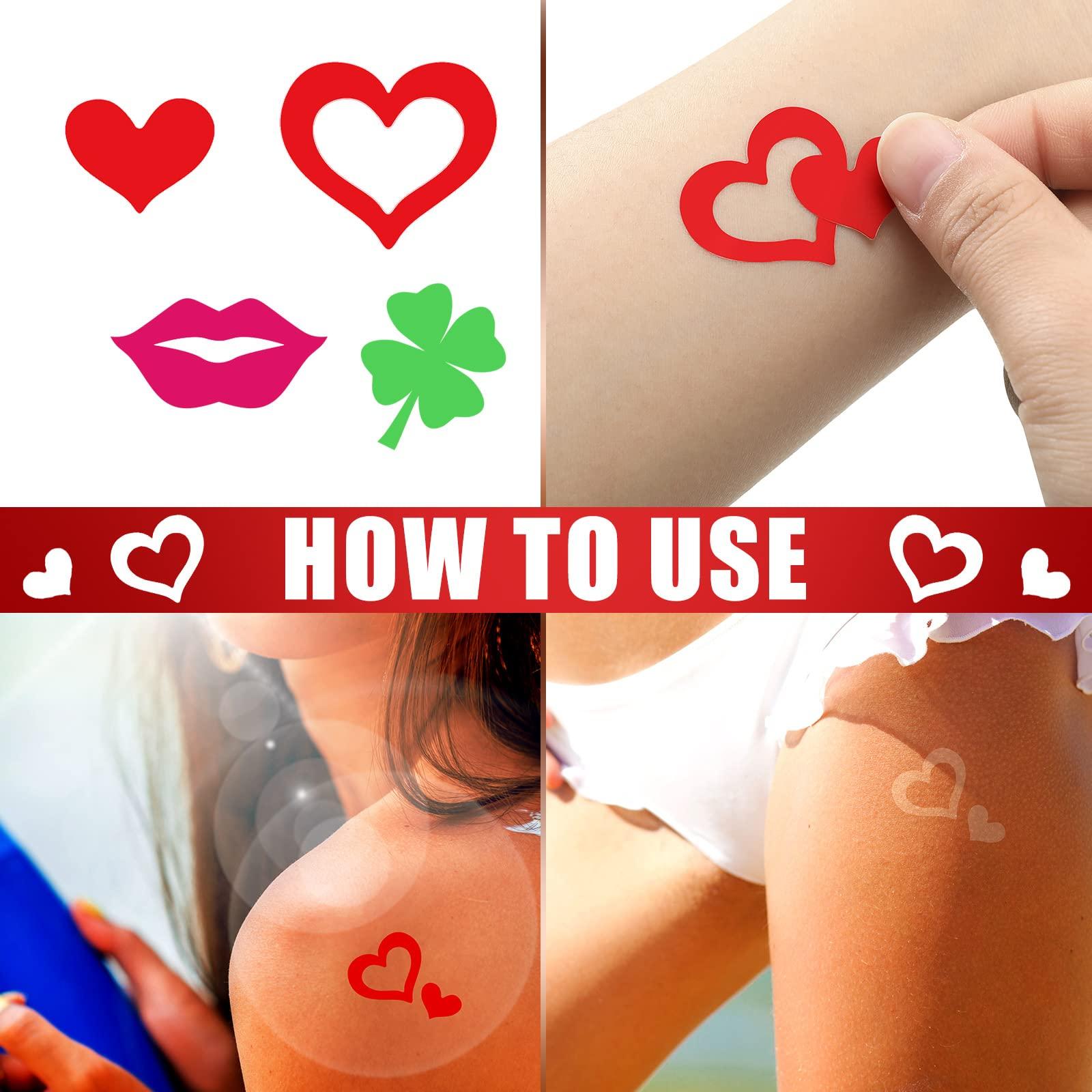 Crtiin Crtiin Roll of 500 Pieces Tanning Stickers for Body Sunbathing Tanning Bed Stickers Perforated Self Adhesive Body Decals for Suntan Outdoor Indoor Salon Supplies(Multi Pattern)