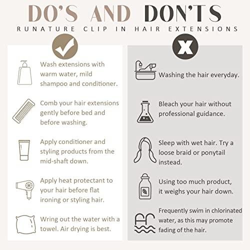 RUNATURE RUNATURE Dark Brown Clip in Hair Extensions Short 12 Inch Dark Brown Human Hair Clip in Extensions Full Head Brown Clip in Human Hair Extensions 80g 7pcs Straight Brunette Hair Extensions