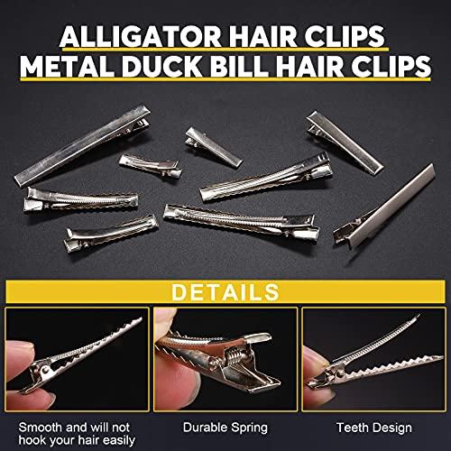 Mardatt Mardatt 200Pcs 2.95 inch / 7.5 cm Alligator Hair Clips Bulk Silver Single Prong Hair Clips For Bows Making Hair Pins For Sectioning Hair Styling And Sectioning Hairdressing DIY Crafts