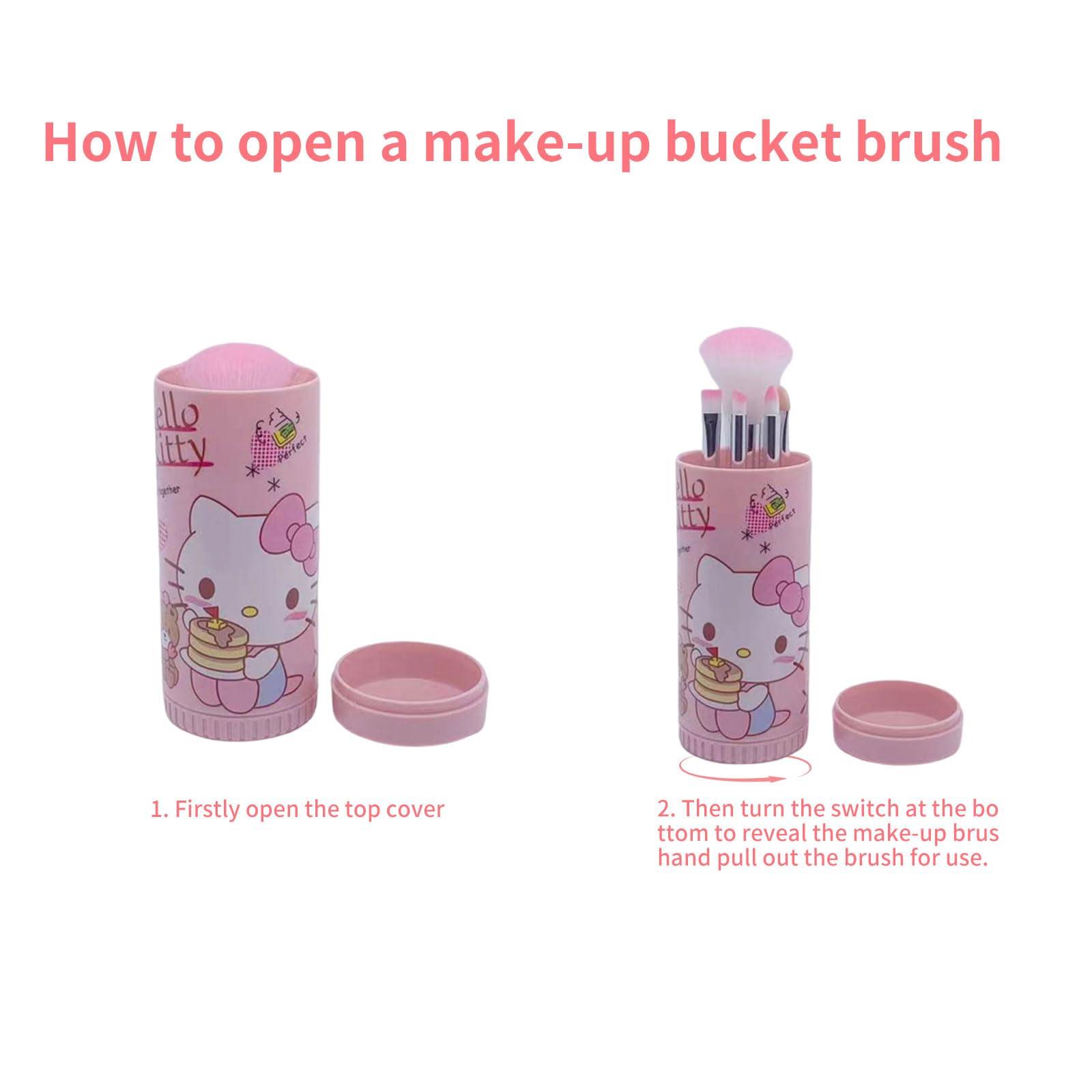 GQYAYQG Makeup Brush Set, 8 Pcs Pink Makeup Brushes with Cute Makeup Brush Holder, Eyeshadow Lip Gloss Cosmetic Brushes Kit for Girls and Women