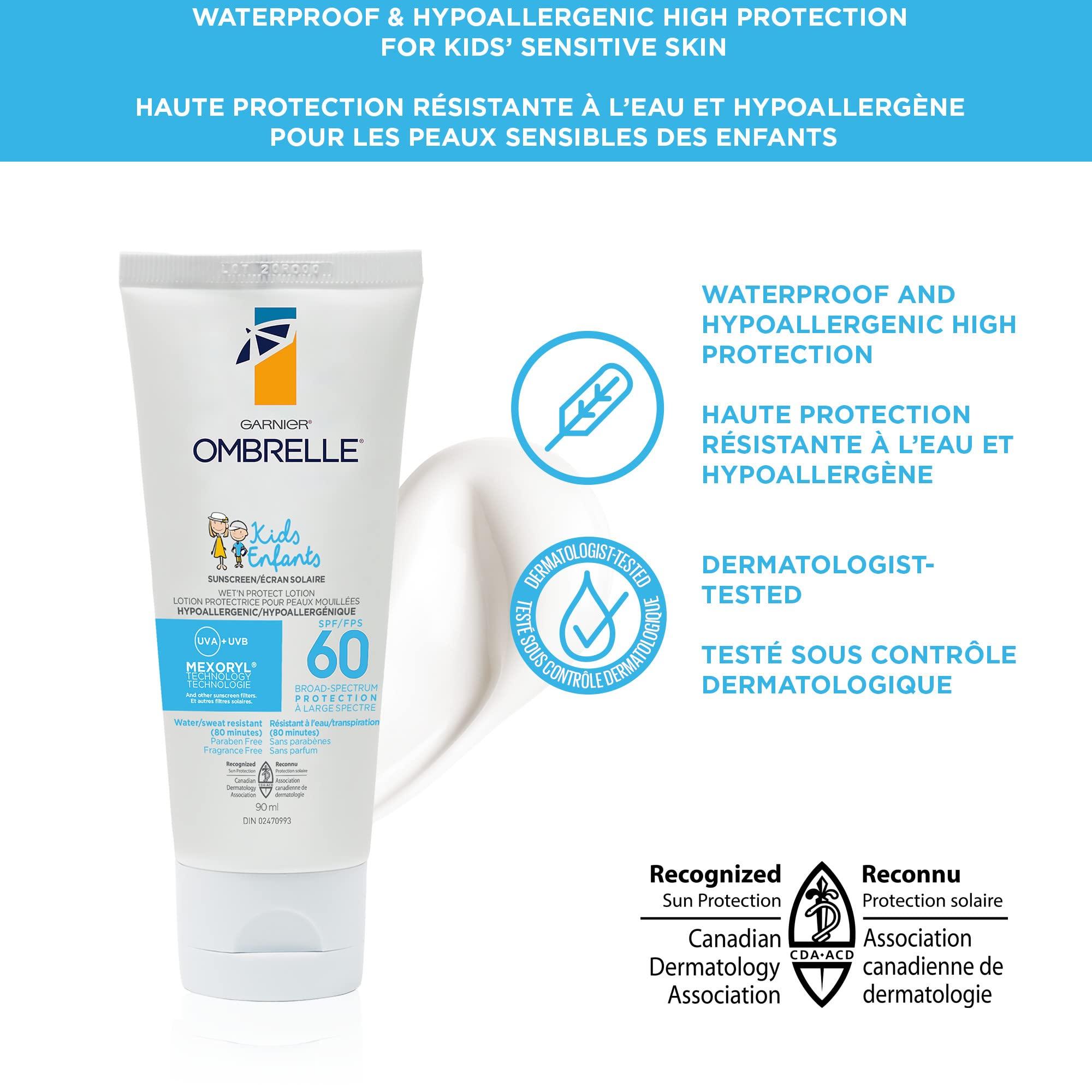 Garnier Garnier Ombrelle Sunscreen Kids Wet\'N Protect Lotion SPF 60, 90 mL