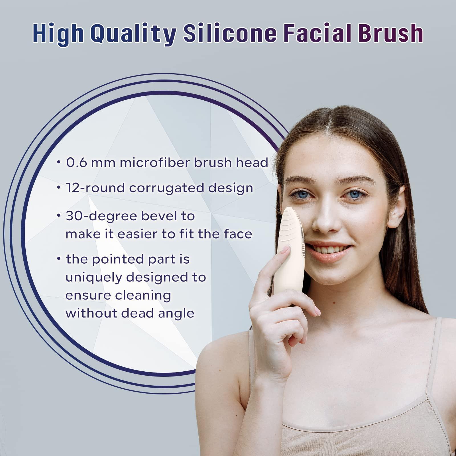 L&L SKIN L&L SKIN EMI Facial Cleansing Brush, Face Brush for Deep Cleansing, Ultra Hygienic Soft Silicone Face Scrubber, Rechargeable & Waterproof