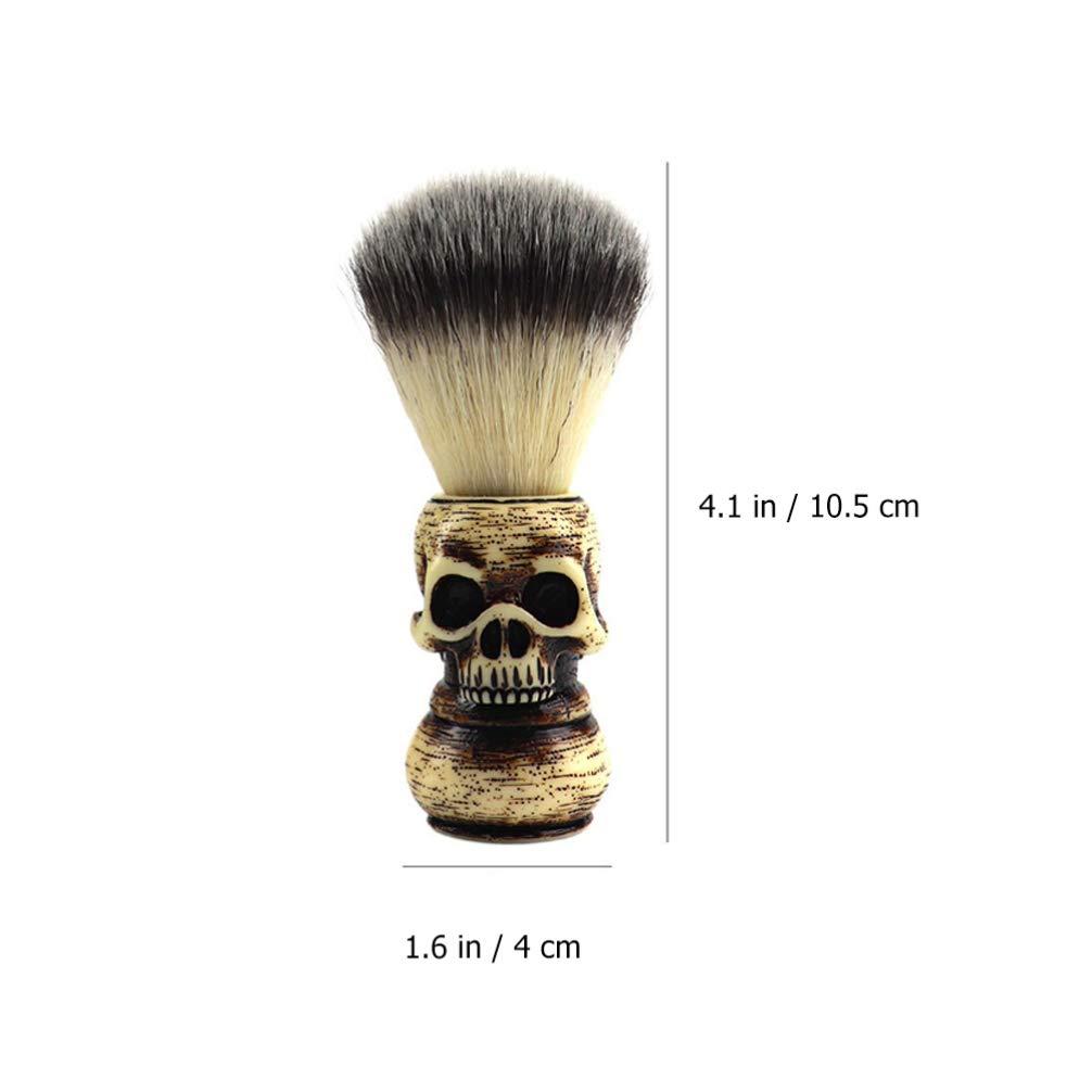 Beaupretty Beaupretty Skull Head Pattern Beard Brush Grooming Kit for Men Shaving Brush Facial Cleaning Tool