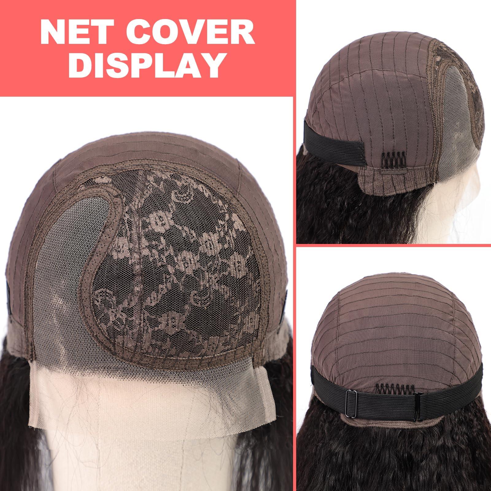 KKU KKU 4C Kinky Edges Lace Front Bob Wig 10Inch Short Kinky Straight Human Hair Wig Glueless Deep Side Parted Lace Bob Wig with Natural Hairline For Women