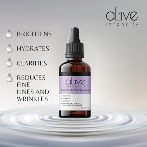 Alive Intensity Niacinamide Face Serum 5% Advanced Skincare - Niacinamide Face Serum Brighten & Glow Ordinary Face Serum For Anti-Wrinkle, Hydrates & Clarifies