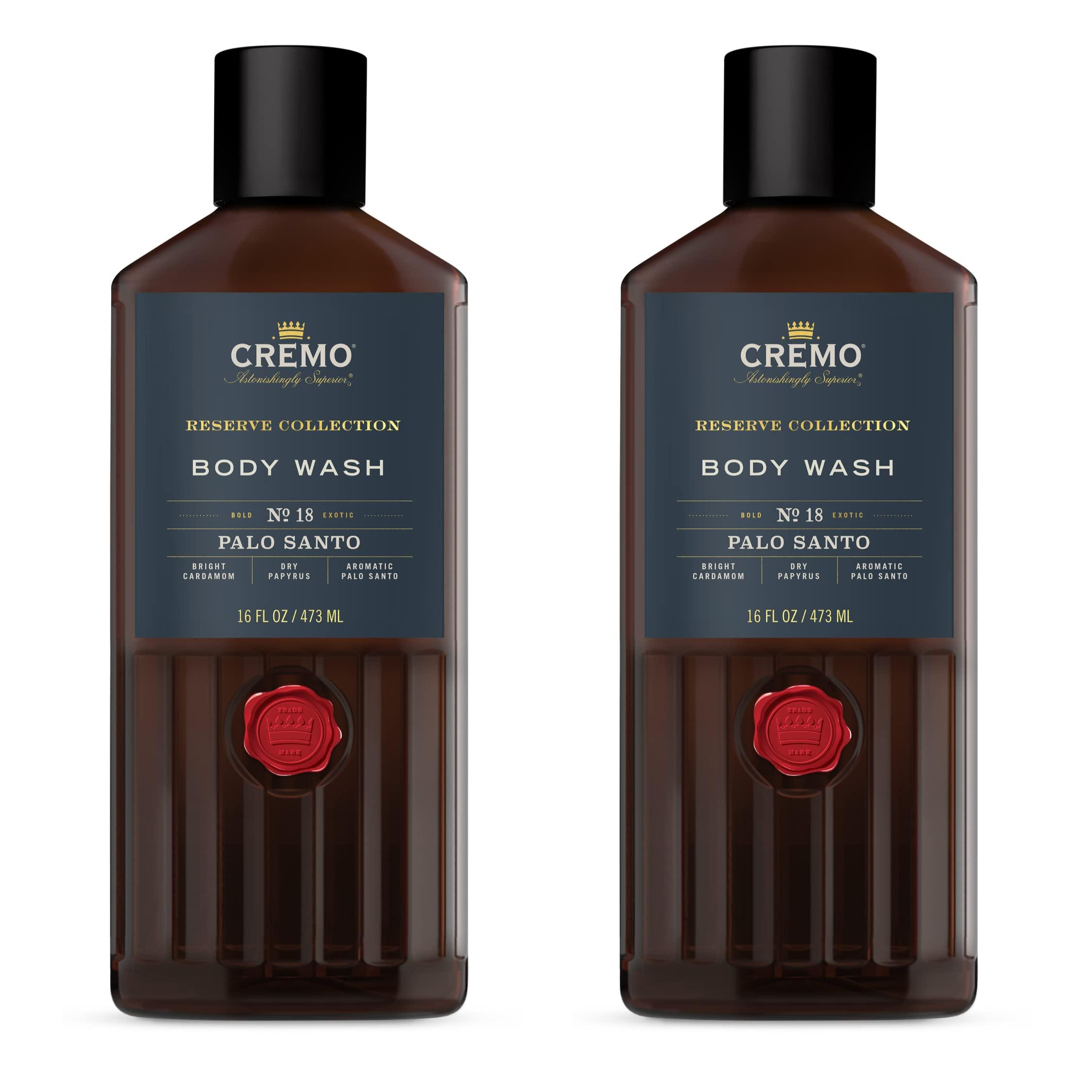 Cremo Cremo Rich-Lathering Palo Santo (Reserve Collection) Body Wash, Notes of Bright Cardamom & Rich-Lathering Italian Bergamot Body Wash for Men, Notes of Italian Bergamot,