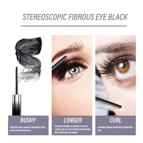 Olivia Blaire Generic Olivia Blaire Iron Wand Mascara Waterproof Long Lasting Curl Brushless Metal Wand Mascara for Women, Daytime, Lash Extensions, Sensitive Eyes2PCS (Black)