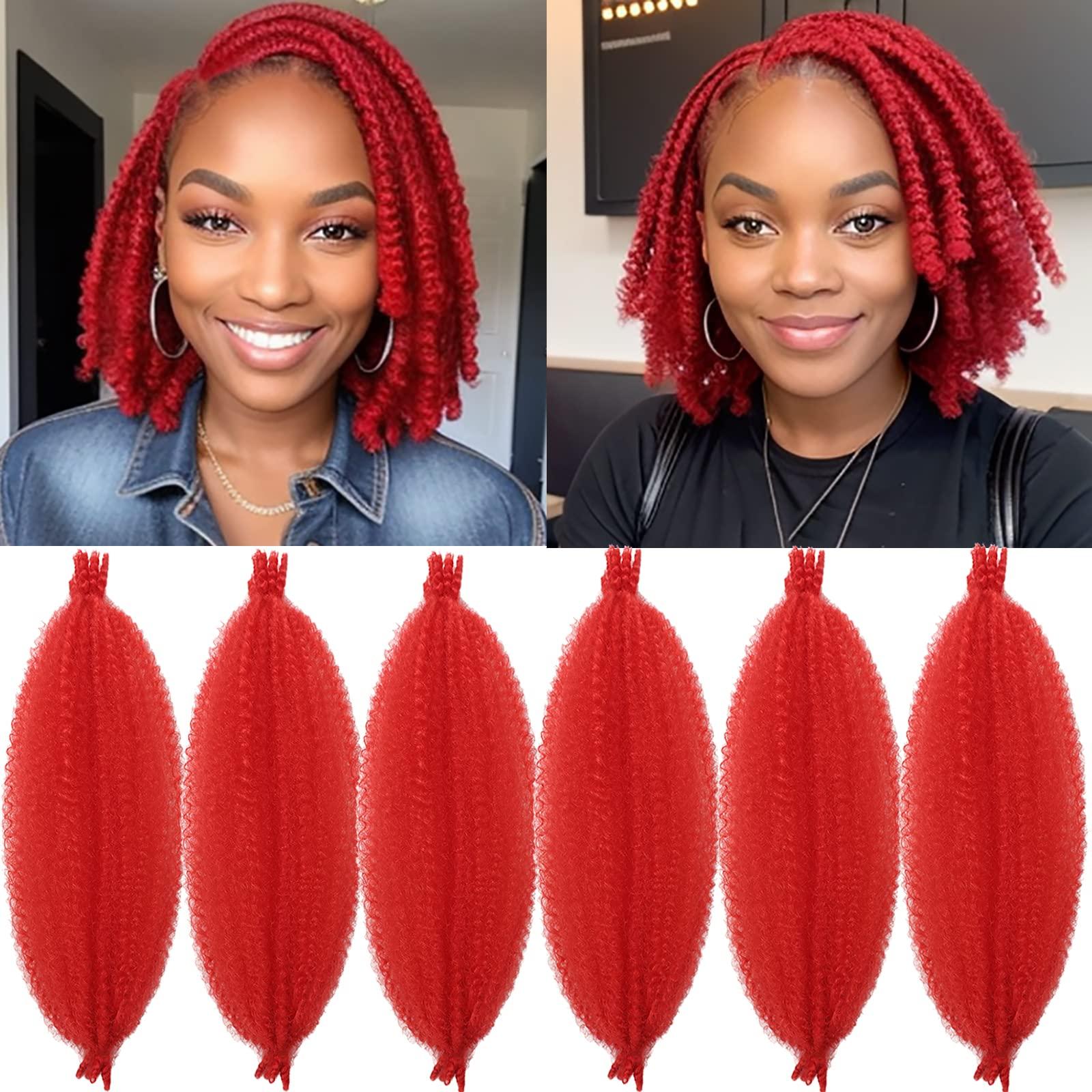 kaluli Marley Twist Braiding Hair Red 12 Inch Marley Hair for Faux Locs Butterfly Locs Crochet Hair for Black Women Spring Twist Hair Passion Twist Hair Springy Afro Twist Hair Kinky Curly Braiding Hair