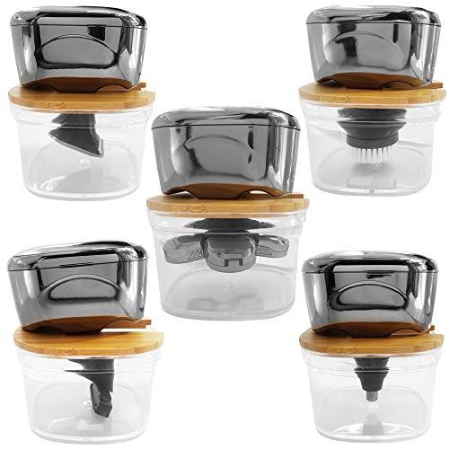 FitSan FitSand Bamboo Shaver Rinse Stand Compatible with Skull Shaver Pitbull Platinum PRO Electric Razor, Electric Pitbull, Palm, Butterfly Kiss, Butterfly Pro and Bald Eagle Shavers