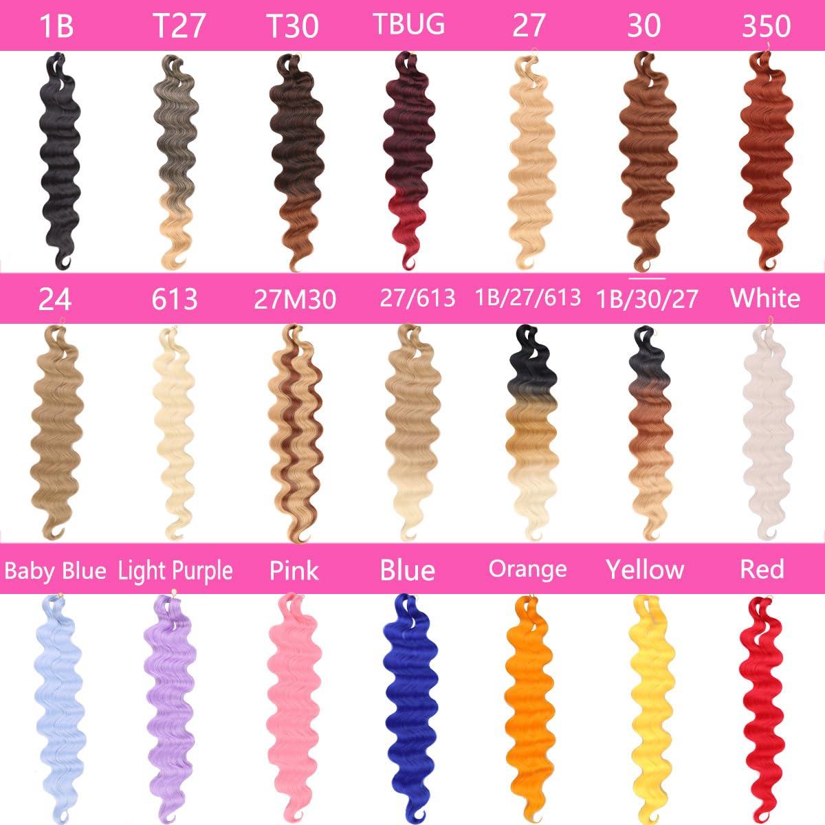 COOKOO COOKOO 10 Inch Body Wave Braiding Hair 9 Packs Ombre Pre-Feathered Premium Bouncy Braids Hair French Curl Wavy Crochet Braids Ocean Deap Twist Synthetic Hair Extensions(TBUG#)