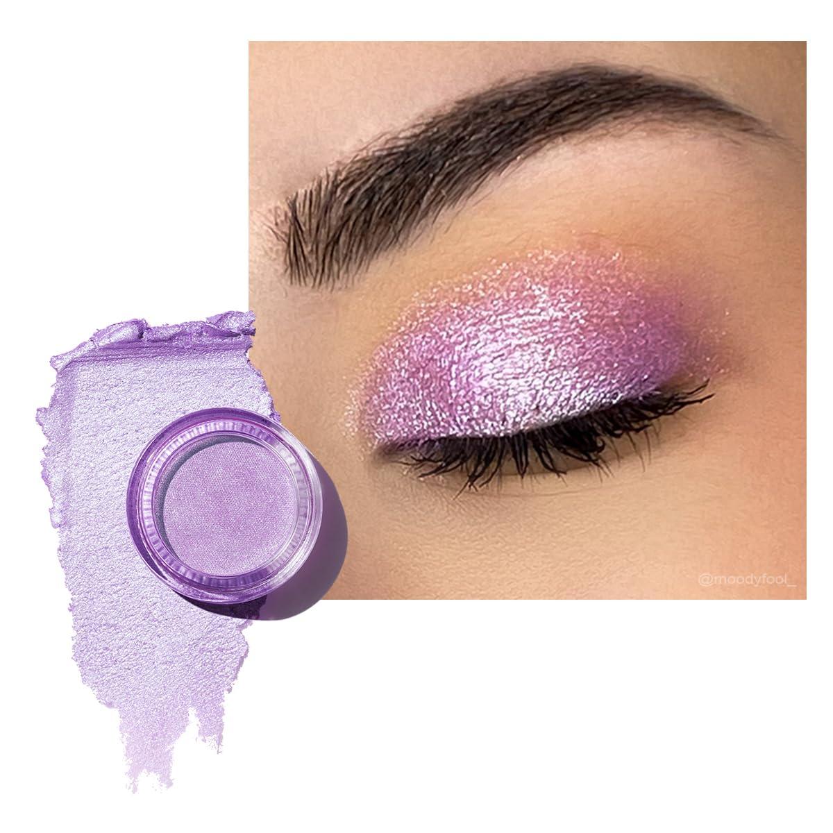 Oulac Oulac Purple Glitter Cream Eyeshadow also as Highlighter, Large Capacity with Moisturizing Smooth Formula. Highly Pigmented Shimmer Eye Makeup.Waterproof,0.42 oz.(04)