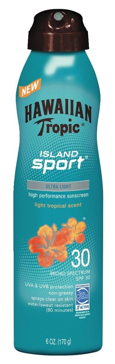 Hawaiian Tropic Hawaiian Tropic Sunscreen Island Sport Broad Spectrum Sun Care Sunscreen Spray - SPF 30, 6 Ounce
