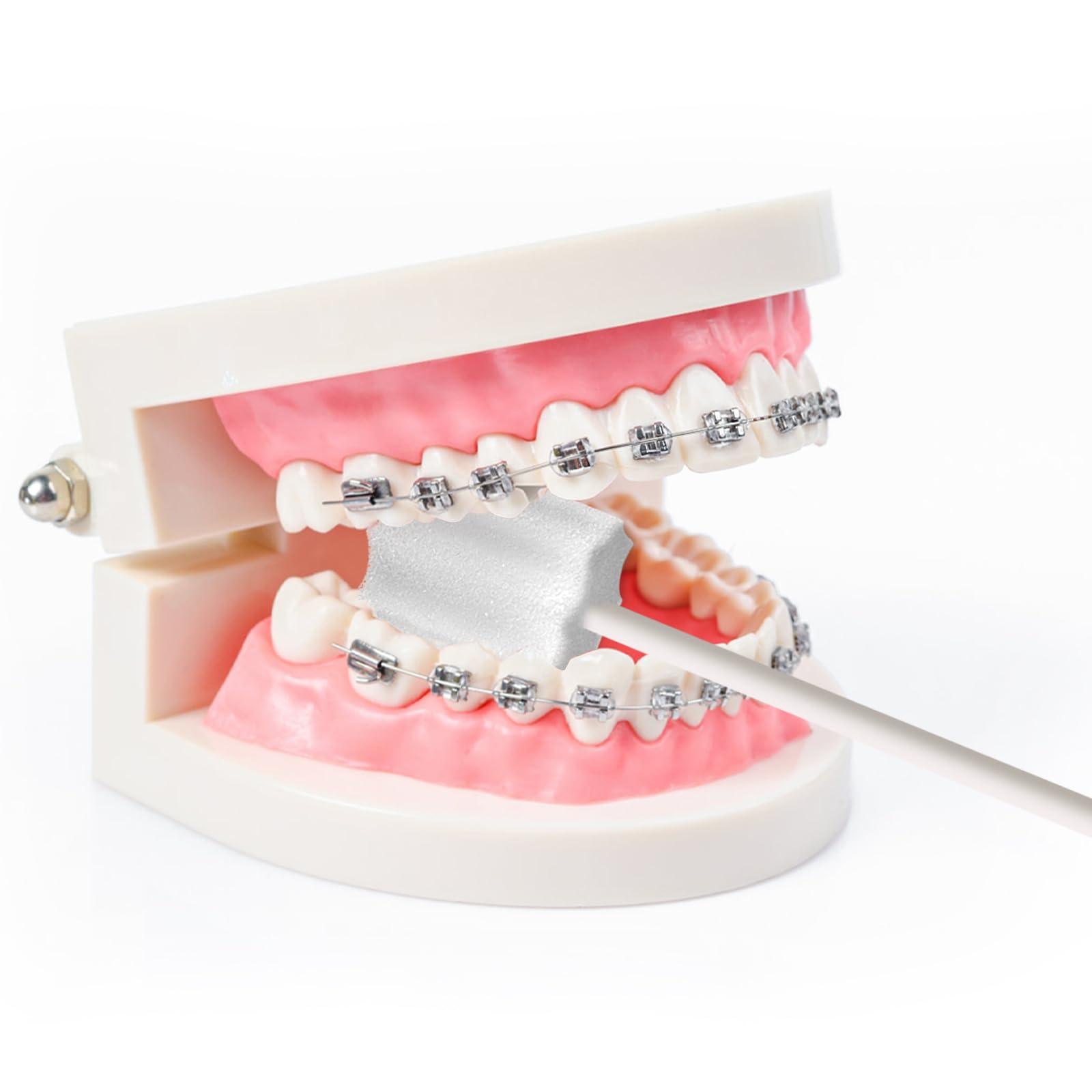 ZIZNBA Disposable Mouth Swabs Sponge - Unflavored & Sterile Oral Swabs Dental Swabsticks for Mouth Cleaning (WHITE-250PCS)