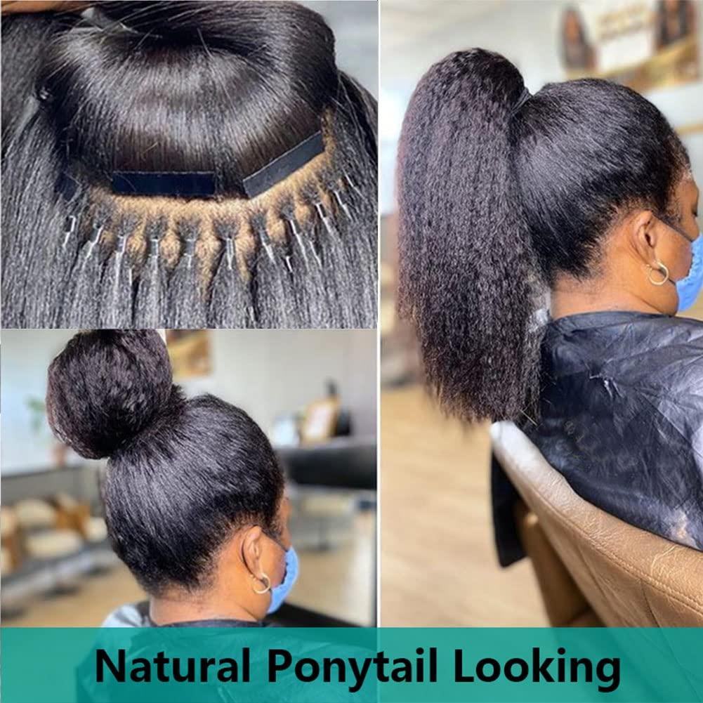 Kiss darling LASHES I Tip Human Hair Extensions Kinky Straight I Tip Hair Extensions Italian Coarse Curly I Tip Real Human Hair Extensions for Black Women Cold Fusion 100G 100Strands/Pack 16 Inch