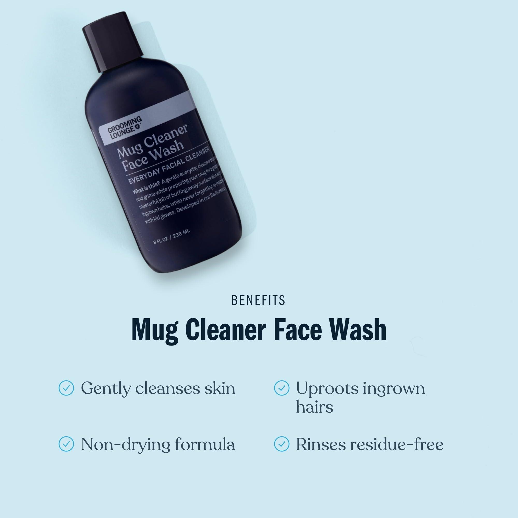Grooming Lounge Grooming Lounge Mug Cleanser, Everyday Facial Cleanser For Men, Natural Face Wash, Sensitive Skin. Face Cleanser for a Hydrating, Deep Clean, 8 oz.