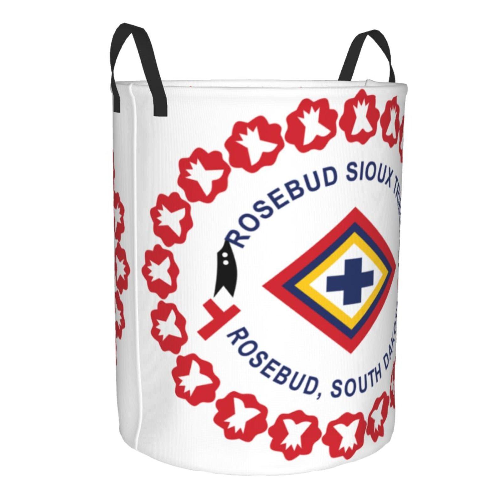 Qauirfe Rosebud Sioux Nation Tribe Flag Circular Hamper Lasting Organization Bedroom Bathroom Dcor