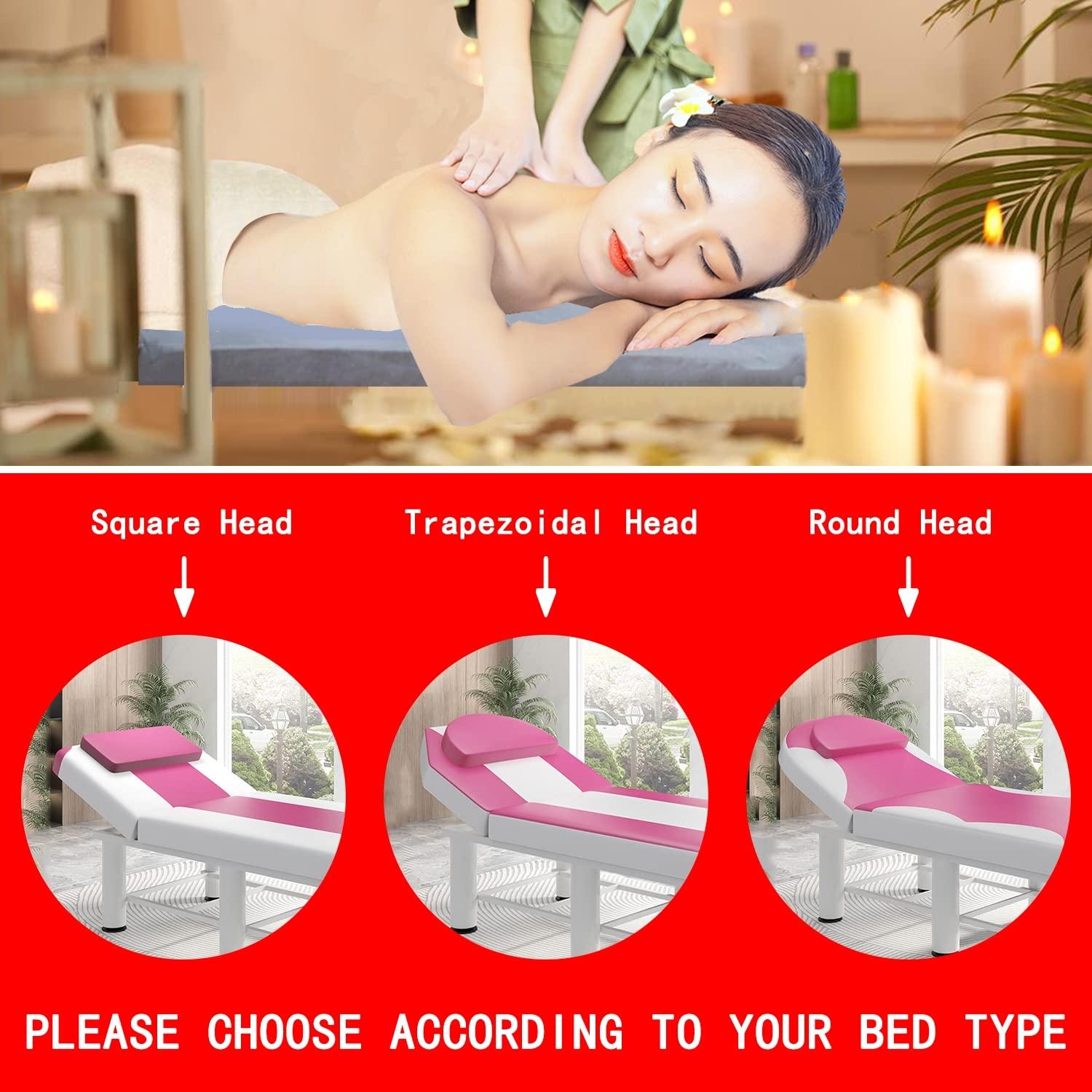 NinthAvenue Basics Lash Bed Topper Memory Foam,7cm Thick Massage Table Mattress Topper,Foam Padding for Spa Bed with Washable Cover,Foldable Lash Bed Cushion,Square/Round/Trapezoidal Head,Navy Blue t,70x185cm