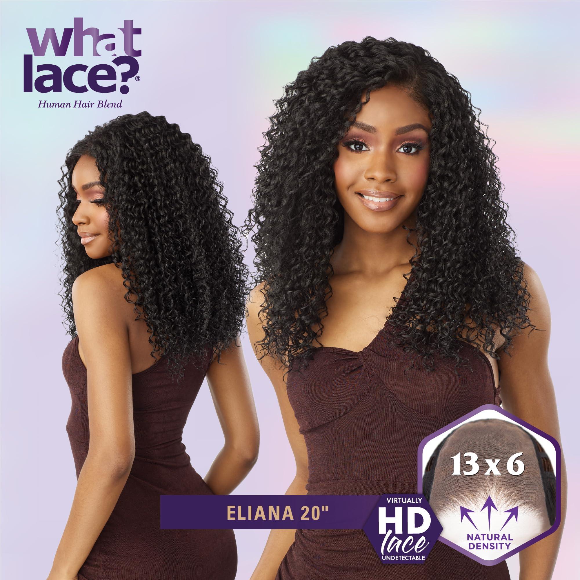 Sensationnel Sensationnel What lace 13x6 Wigs - eliana 20 inch human hair blend lacefrontal glueless synthetic with natural density preplucked hairline (2 DARKBROWN)