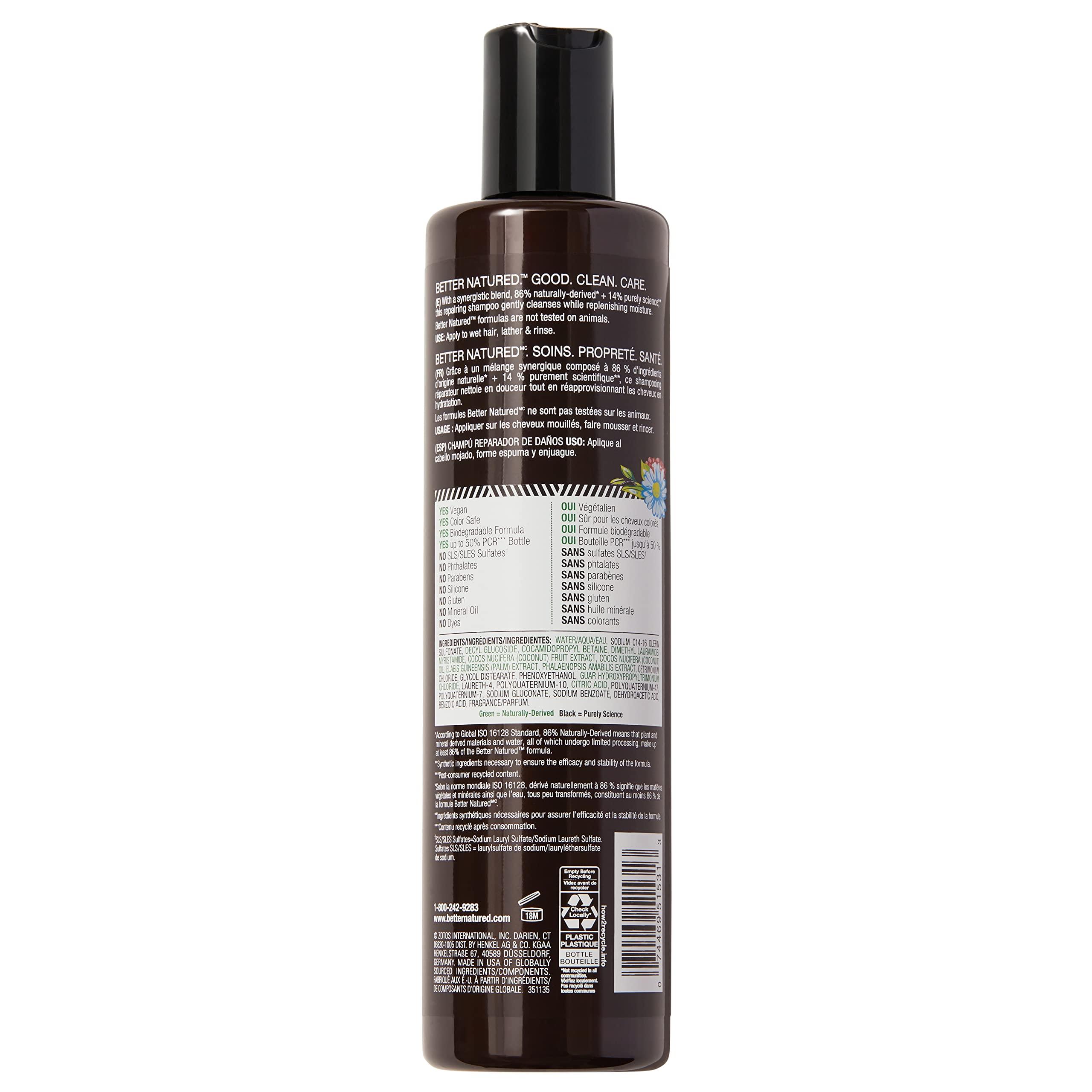 Better Natured Better Natured Damage Repair Shampoo - Hydrating Vegan Formula for Dry & Damaged Hair with 86% Naturally-Derived Ingredients, Paraben Free, 10.1 Fl Oz