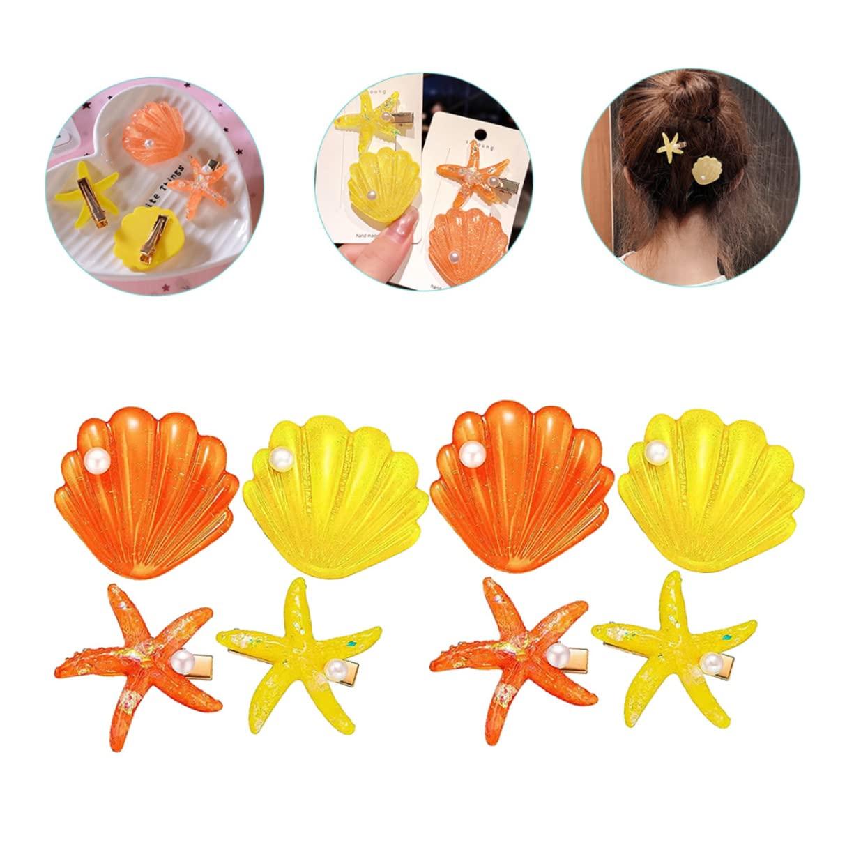 TOVINANNA TOVINANNA 8pcs Hair Clip Side Clip Clips Seashell Hairpins Star Headband Ocean Star Clip Bun Hair Clip Tiara Ponytail Clip Octopus Hair Clip Nautical Hair Clip Resin