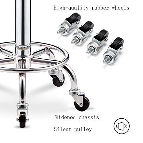 ZHOUXIAO Ottoman Rolling Stool with Wheels, Swivel Height Adjustment Stool,PU Leather Thick Seat Chair Stool Spa Drafting Salon Tattoo Work Office Massage Stools (red)