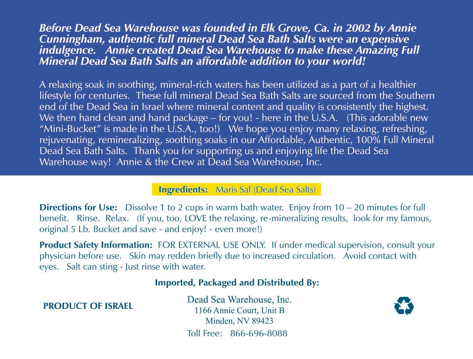 Dead Sea Warehouse Dead Sea Warehouse Amazing Minerals Dead Sea Bath Salts 2 LBS Highest Mineral Content Natural Muscle Tension Relief