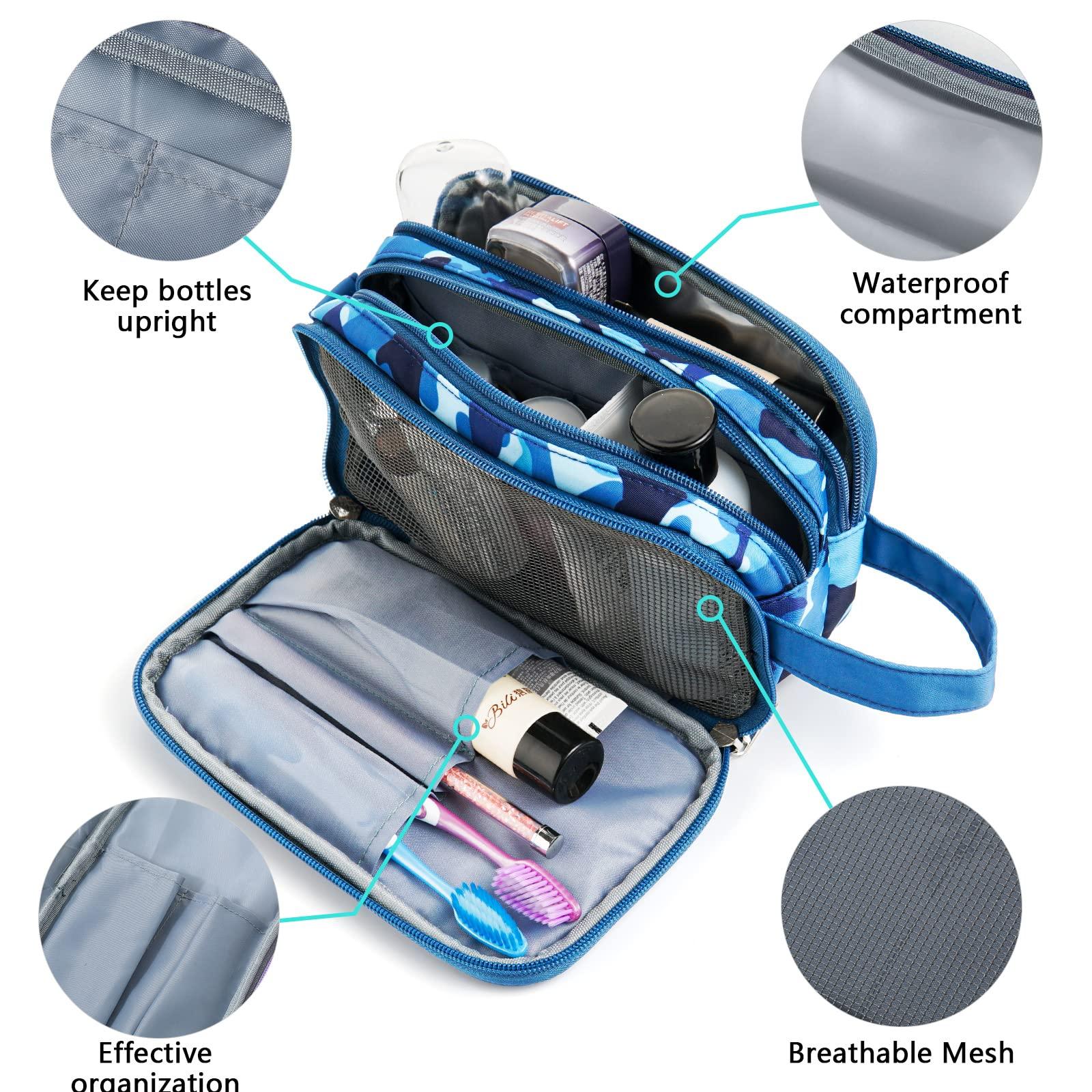 Vipdeal Vipdeal Kids Toiletry Bag for Boys, Travel Toiletry Bag for Little Young Boys Waterproof Hanging Wash Bag Toddler Traveling Toiletries, Shark Blue