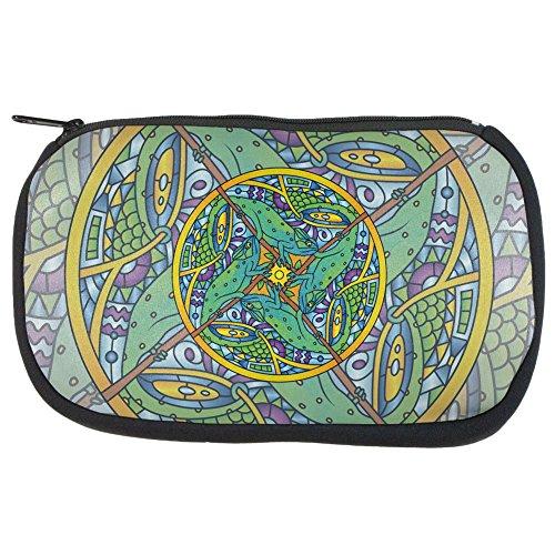 animalworld Mandala Trippy Stained Glass Chameleon Makeup Bag Multi Standard One Size