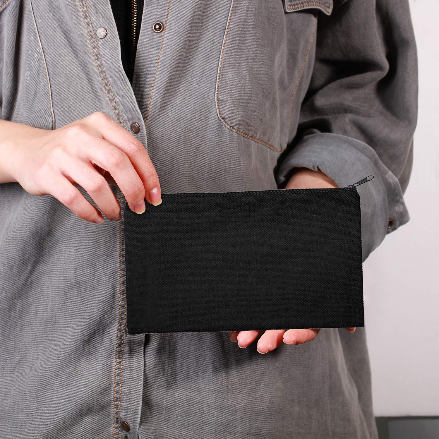 Frienda Frienda 12 Pieces Canvas Cosmetic Bag Multipurpose Cosmetic Pouch Zipper Makeup Bags Blank Make Up Purse for Women Travel Organize Storage, Multi Sizes