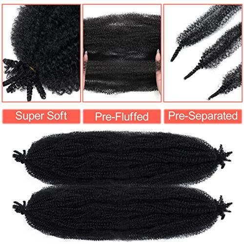 GOWIT Afro Twist Hair 24 Inch 7 Packs Cuban Twist Hair Pre Separated Marley Twist Braiding Hair for Faux Locs Synthetic Springy Afro Kinky Twist Hair Pre Fluffed Spring Twsit Hair Extensions(24\",1B)