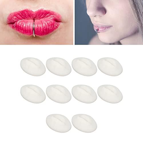 Diydeg Fake Lips, 10PCS Silicone Soft Flexible 3D Open Mouth Easy to Apply Colour Practice Lips Highly Reproducible Portable Silicone Lips Model for Makeup Practice (Semi Transparent