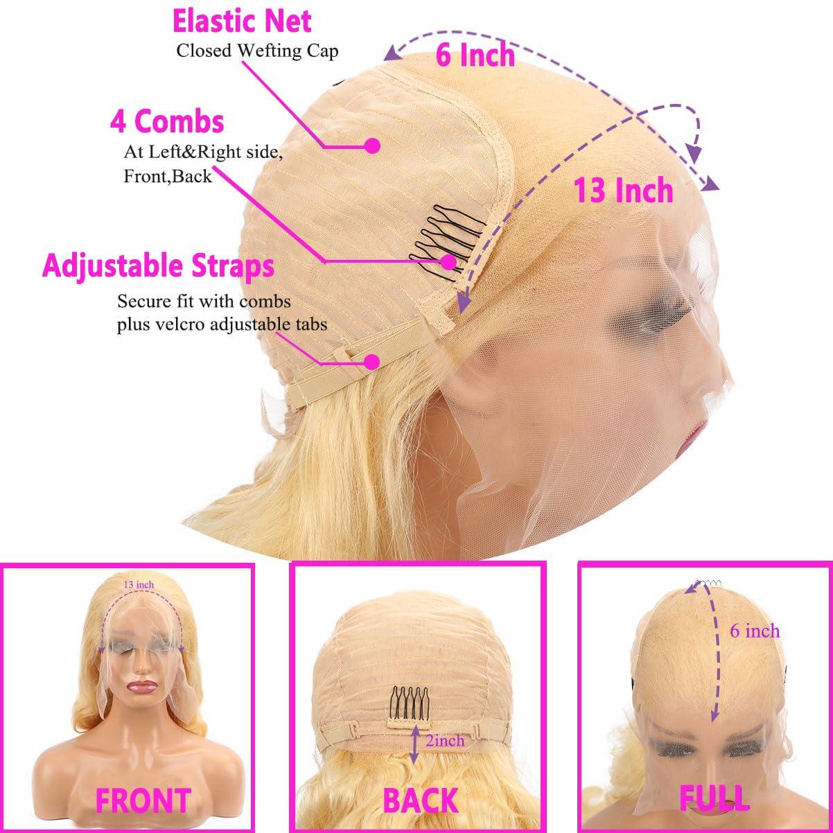 Jewhaut Jewhaut 613 13x6 Lace Front Wig Human Hair Body Wave Blonde Wig Human Hair 613 HD Transparent Lace Frontal Wigs Human Hair Pre Plucked Blonde Human Hair Wig 34 Inch