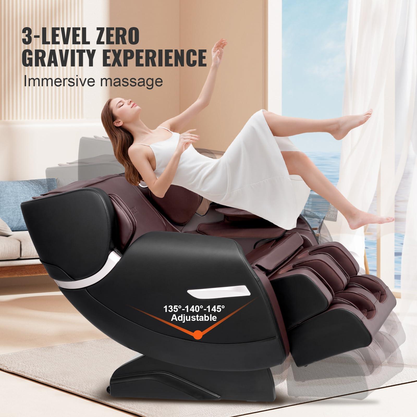 VEVOR VEVOR Zero Gravity Massage Chair, Full Body Massage Chair, 4D Shiatsu Massage Recliner Chair with Body Scan, Heating, Bluetooth Speaker, Airbags for Living Room, Home