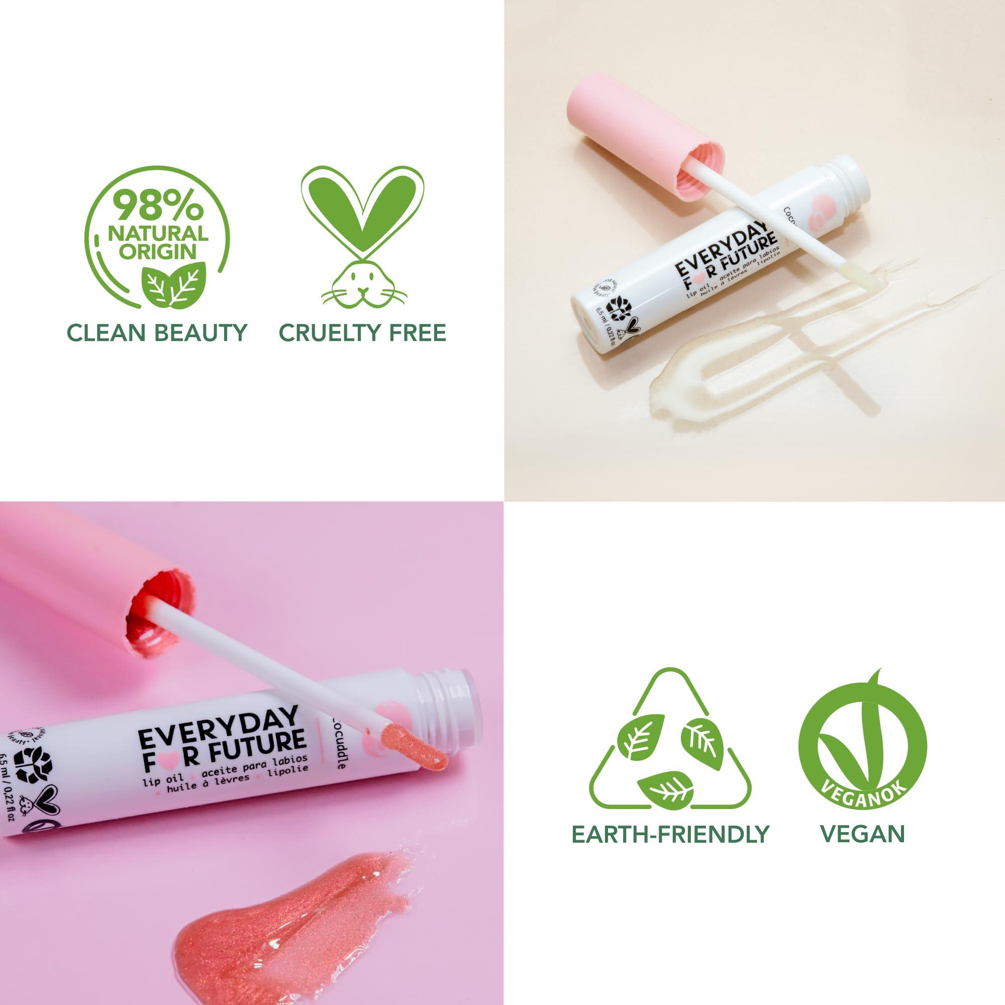 EVERYDAY FOR FUTURE EVERYDAY FOR FUTURE Coconut Lip Oil | Clear Transparent Lip Treatment with Coconut Oil | Moisturizing Lip Oil | Vegan & Cruelty Free Lip Oil | 99% Natural Lip Oil | Pia Colada 5 ml (Transparent)