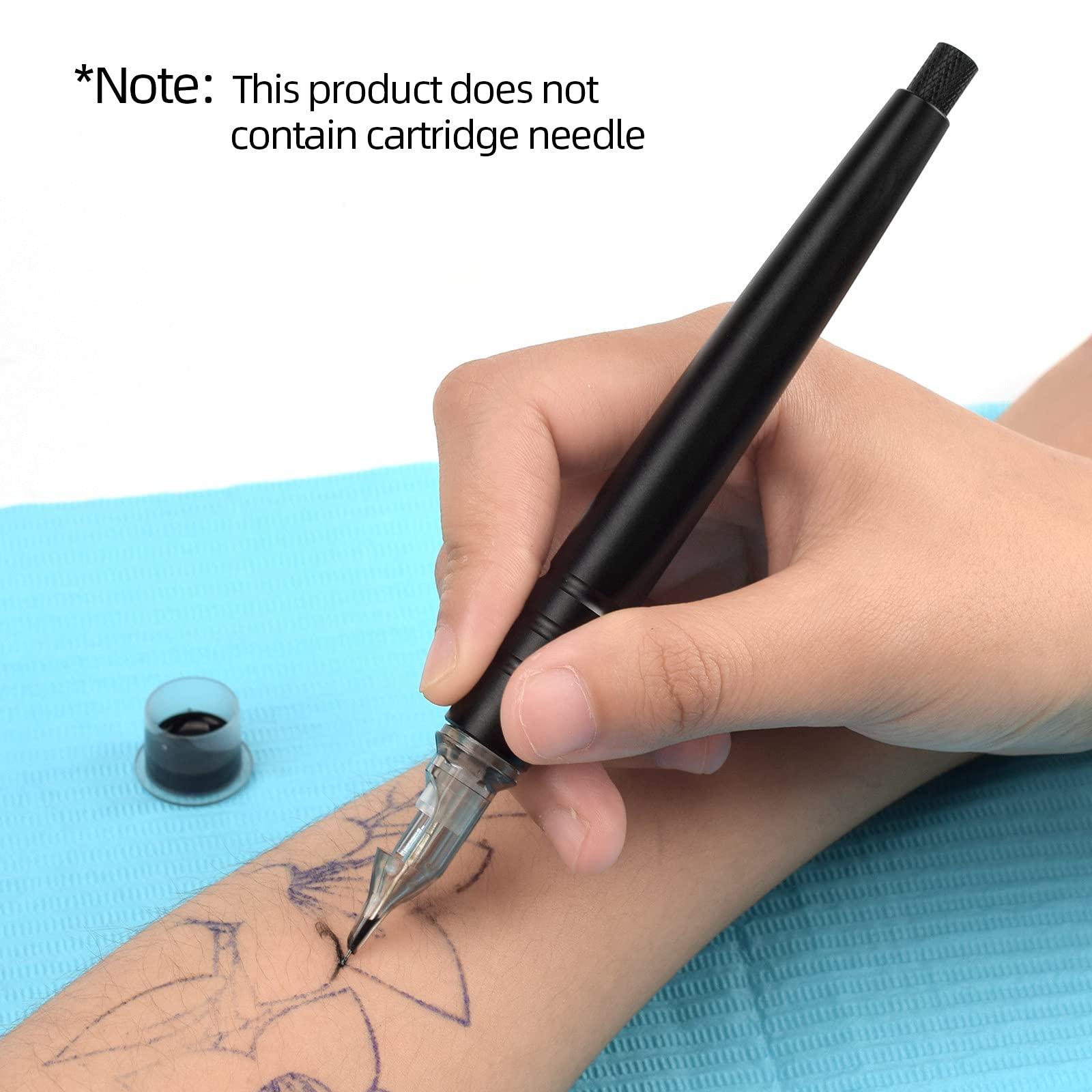 ShiningLove ShiningLove Manual Tattoo Pen Hand Tattoo Cartridge Needle Pen Black Aluminum Alloy Ink Cartridge DIY Tattoo Accessories Black