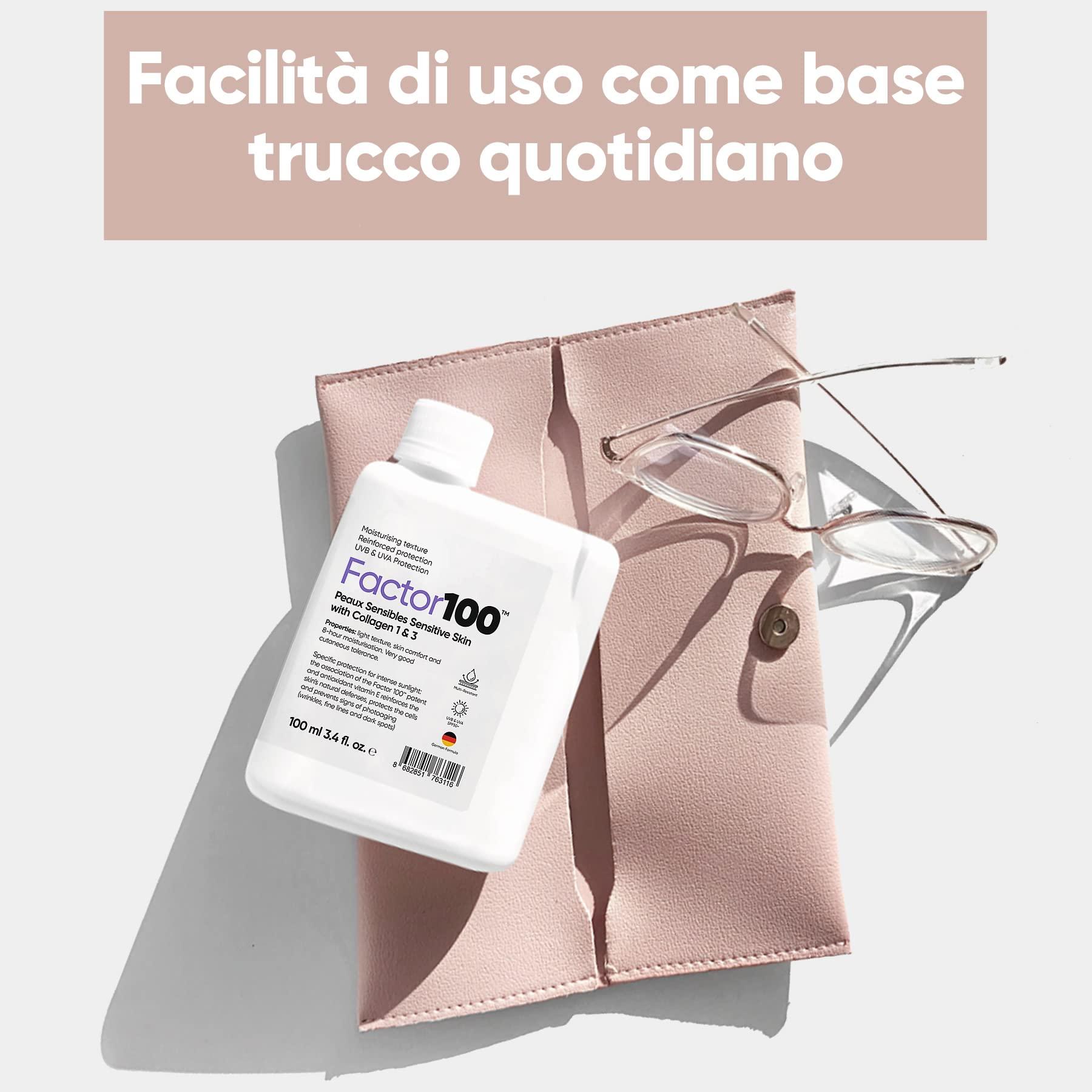 Factor100 Factor 100 Ultra Moisturizing Anti-Blemish High Protection Spf50 Peaux Sensibles Sensitive Skin with Collagen 1 & 3