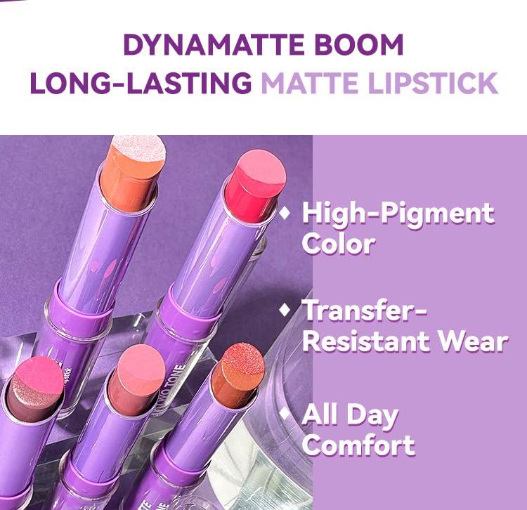 SLYHHZHMY SLYHHZHMY 2-in-1 Dual Tone Lipstick, Shimmery Matte Lip Gloss Nourishing Long Lasting Moisturizing (4)