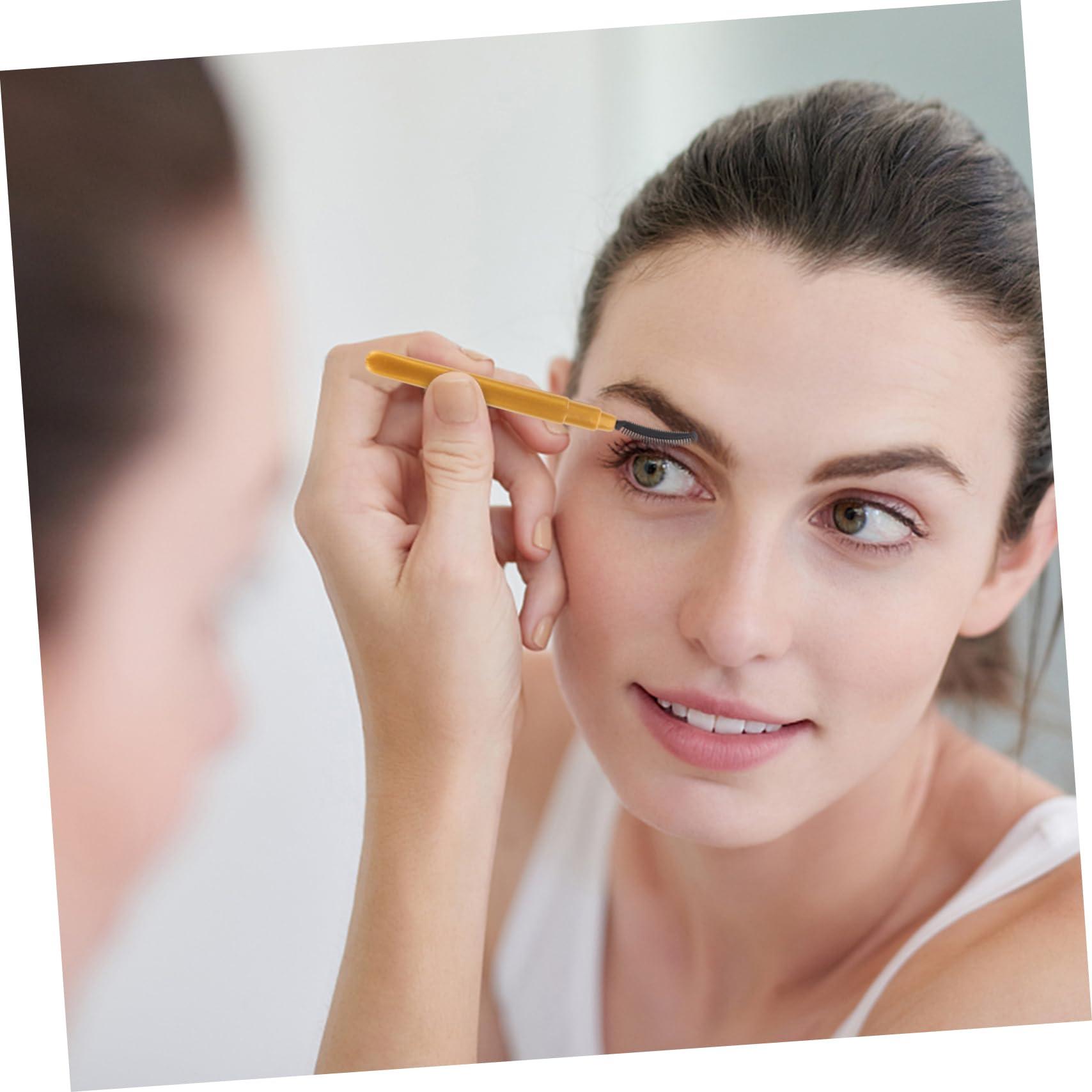 FOMIYES FOMIYES Fashionable Gold 6pcs Mascara Brush Lash Wand Set Soft Silicone Makeup Brushes for Travel