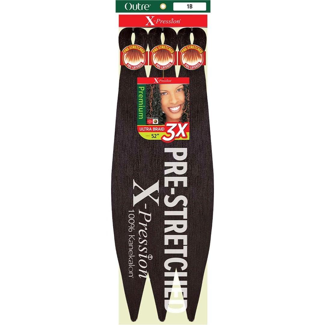 X-Pression MULTI PACK DEALS! Outre Synthetic Hair Braids X-Pression Kanekalon 3X Pre Stretched Braid 52" (1-PACK,M27/30/613) …
