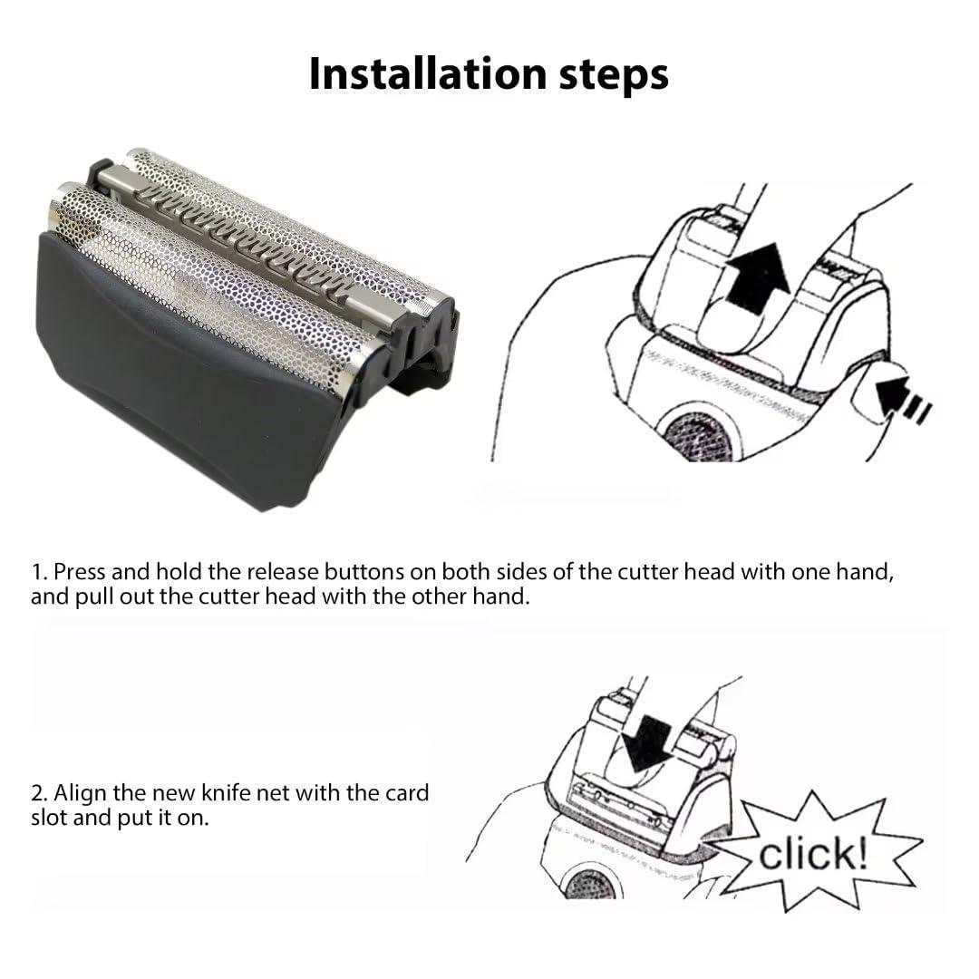 eStarpro 51B Replacement Shaver Foil Head + Cutter Fit for BRAUN 5 Series 550s-3, 550s-4, 550cc, 550cc-4, 560, 560s-3, 560s-4, 565cc, 565cc-4, 570s-4, 570cc, 570cc-3, 570cc-4, 590cc, 590cc-3, 590cc-4