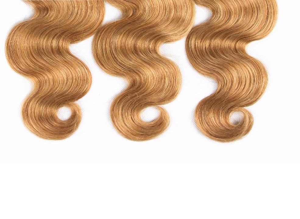 AuokMar Honey Blonde Bundles Human Hair 27 Blonde Body Wave Bundles 20 22 24 Inch Blonde Bundles Brazilian 27 Bundles Virgin Hair 3 Bundles Soft Hair Extensions Color 27 Body Wave Bundles